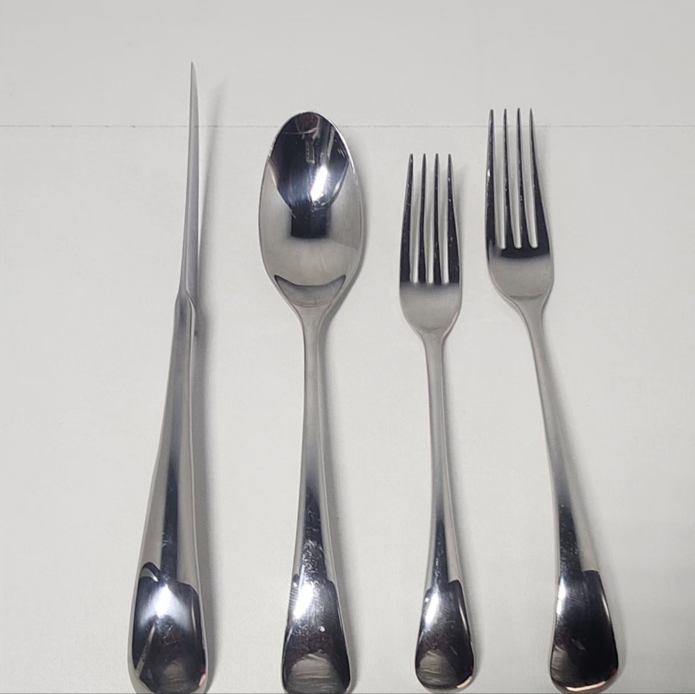 DANSK Bistro Cafe 18/10 Stainless Dinner Fork Knife Salad Spoon Lot of 4